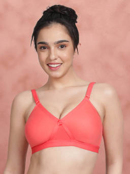 Shyaway - By Susie Dubarry Orange Non Padded Wire Free Seamless Cotton Bra