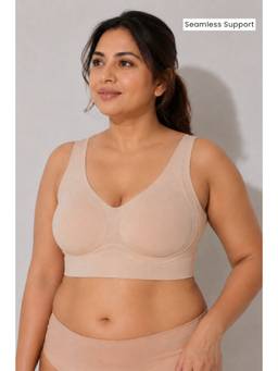 Zelena - Modal Jelly Gel Support, Sculpt and Lift Seamless Padded Bra - Beige