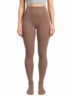 Curvy Love - Womens Taupe Nylon Full Length Closed Toe Stretchable Stockings