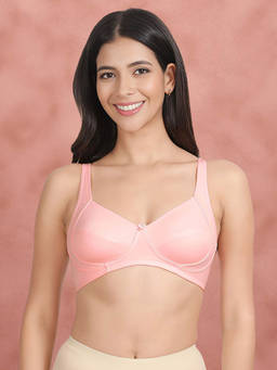 Shyaway - By Susie Tickled Pink Non Padded Wire Free Seamed 3/4 Coverage Cotton Bra
