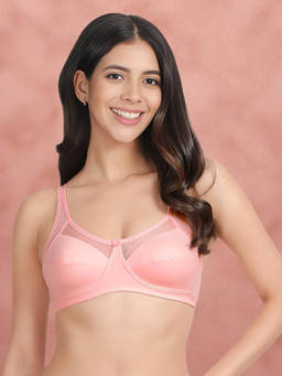 Shyaway - By Susie Tickled Pink Non-Padded Wire Free Seamed 3/4Th Coverage Cotton Bra