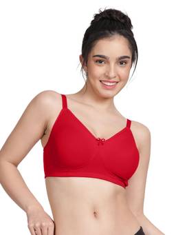 Shyaway - By Susie Fiery Red Non-Padded Wire Free Seamless Full Coverage Cotton Bra