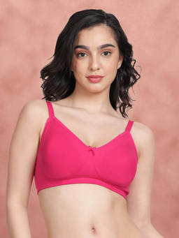 Shyaway - By Susie Pink Non-Padded Wire Free Seamless Full Coverage Cotton Bra