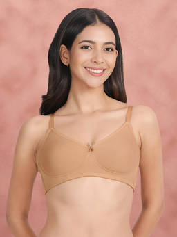 Shyaway - By Susie Skin Beige Non-Padded Wire Free Seamless Full Coverage Cotton Bra