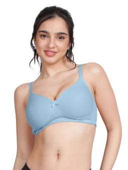 Shyaway - By Susie Angel Blue Padded Wire Free Seamless Cotton Bra