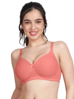 Shyaway - By Susie Lobster Orange Padded Wire Free Seamless Cotton Bra