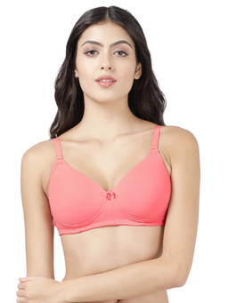 Shyaway - By Susie Lobster Pink Padded Wire Free Seamless Cotton Bra