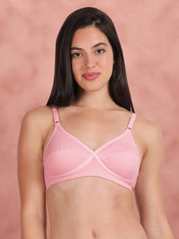 Shyaway - By Susie Orchid Pink Non-Padded Wire Free Seamed 3/4Th Coverage Cotton Bra