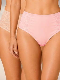 MAROON - Find My Skin Tone Nylon Spandex High Rise Multi-Color Briefs Hipsters (Pack of 2)