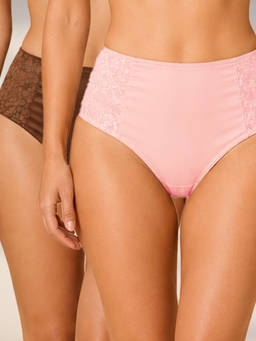 MAROON - Find My Skin Tone Nylon Spandex High Rise Multi-Color Briefs Hipsters (Pack of 2)