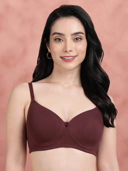 Shyaway - By Susie Hot Brown Chocolate Padded Wire Free Seamless Cotton Bra
