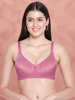 Shyaway - by Susie Wild Pink Non-Padded Wire free Seamless Polyester Bra