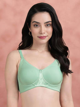 Shyaway - by Susie Bay Green Non-Padded Wire free Seamless 3/4th Coverage Cotton Bra
