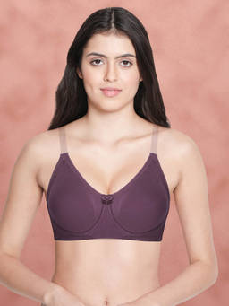 Shyaway - by Susie Berry Purple Conserve Non-Padded Wire free Seamless Cotton Bra