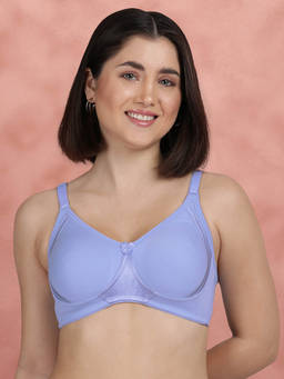 Shyaway - by Susie Serenity Blue Non-Padded Wire free Seamless 3/4th Coverage Cotton Bra