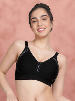Shyaway - by Susie Black Beauty Non-Padded Wire free Seamless Full Coverage Cotton Bra