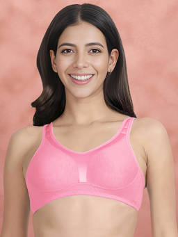 Shyaway - by Susie Pink Non-Padded Wire free Seamless Full Coverage Cotton Bra