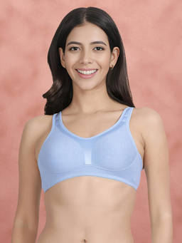 Shyaway - by Susie Wind Surfer Blue Non-Padded Wire free Seamless Full Coverage Cotton Bra