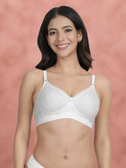 Shyaway - by Susie Grey Melange Padded Wire free Seamed Full Coverage Cotton Bra