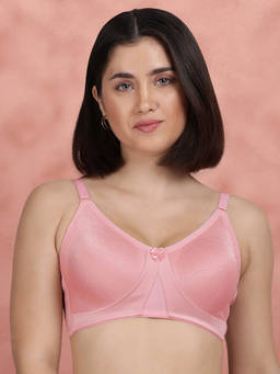 Shyaway - by Susie Peony Pink Non-Padded Wire free Seamless 3/4th Coverage Polyester Bra