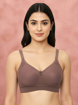 Shyaway - by Susie Purple Dove Non-Padded Wire free Seamless 3/4th Coverage Cotton Bra