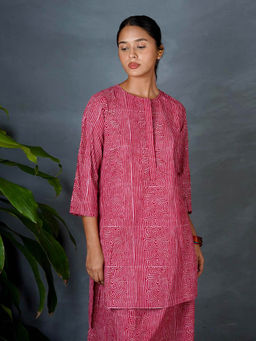 Chidiyaa - Mya Tarini Red Hand Block Printed Tunic