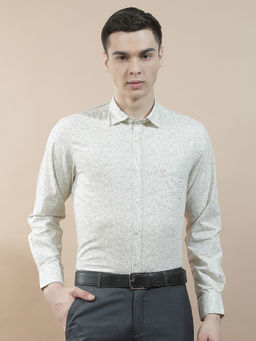 Cantabil - Men Printed Formal Shirt Breathable Soft 100% Cotton Slim Fit Color Fastness