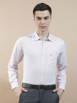 Cantabil - Men Printed Formal Shirt Breathable Soft 100% Cotton Slim Fit Color Fastness