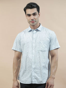 Cantabil - Men Printed Casual Shirt Breathable Soft 100% Cotton Slim Fit Color Fastness