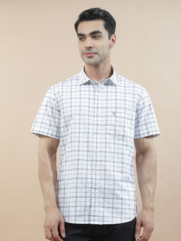 Cantabil - Men Check Casual Shirt Breathable Soft 100% Cotton Slim Fit Color Fastness