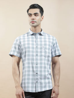 Cantabil - Men Check Casual Shirt Breathable Soft 100% Cotton Regular Fit