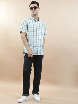 Cantabil - Men Check Casual Shirt Breathable Soft 100% Cotton Slim Fit Color Fastness