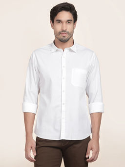 Cantabil - Casual Shirt for Men l Slim Fit 100% Cotton Fabric Solid Pattern