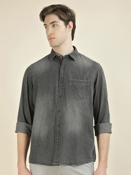 Cantabil - Men Washed Casual Slim Fit 100% Cotton Shirt