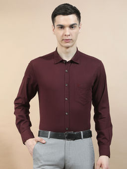 Cantabil - Men Solid Formal Shirt Breathable Soft 100% Cotton Slim Fit Color Fastness