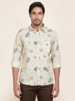 Cantabil - Casual Shirt for Men l Slim Fit 100% Cotton Fabric Printed Pattern