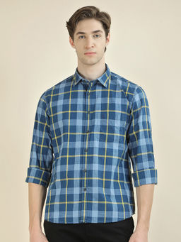 Cantabil - Men Check Casual Slim Fit 100% Cotton Shirt