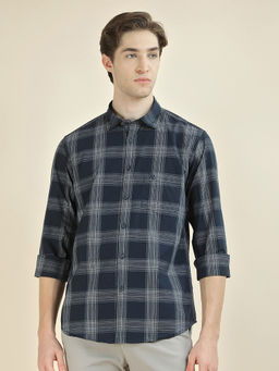 Cantabil - Men Check Casual Slim Fit 100% Cotton Shirt