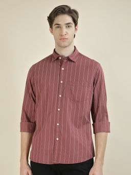 Cantabil - Men Striped Casual Slim Fit 100% Cotton Shirt