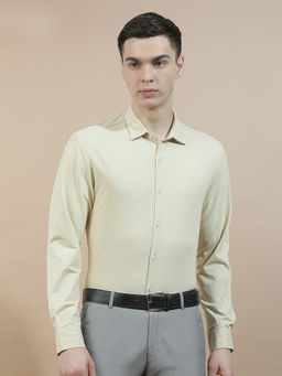 Cantabil - Men Solid Formal Shirt Breathable Soft Polyester Stretch Slim Fit