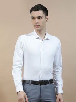 Cantabil - Men Solid Formal Shirt Breathable Soft Polyester Stretch Slim Fit