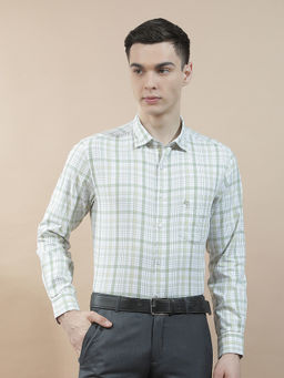 Cantabil - Men Check Formal Shirt Breathable Soft 100% Cotton Slim Fit Color Fastness