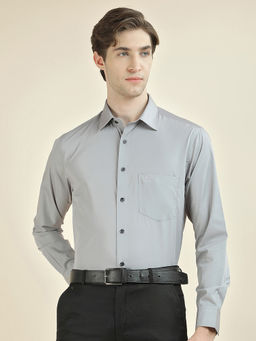 Cantabil - Men Solid Formal Regular Fit Premium Cotton Blend Shirt