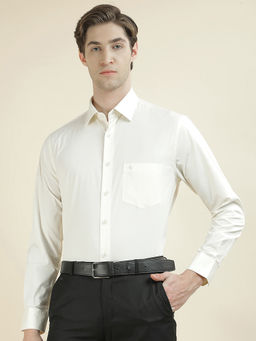 Cantabil - Men Solid Formal Slim Fit Cotton Stretch Shirt