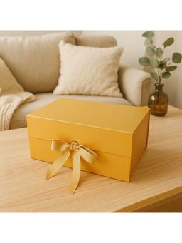 Awestuffs - Gold Gift Box Elegant Folding Gift Boxes with Ribbon
