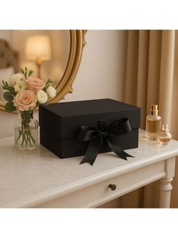 Awestuffs - Black Gift Box Elegant Folding Gift Boxes with Ribbon