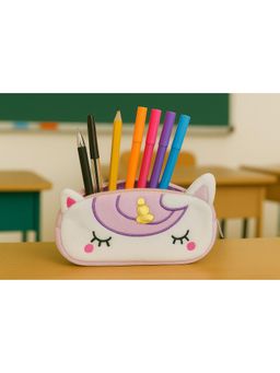 Awestuffs - Purple Unicorn with Golden Horn Pencil Pouch