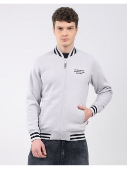 Rock.it - Grey High Neck Solid Sweatshirt