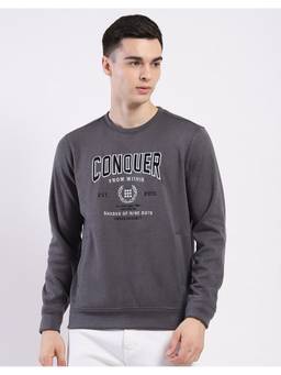 Rock.it - Charcoal Round Neck Printed Sweatshirt