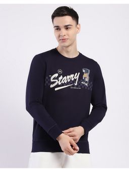 Monte Carlo - Men Navy Blue Round Neck Printed Sweatshirt